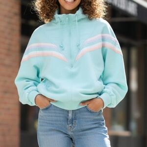 Vintage Levon by Cheerful Corp Pastel Quarter-Zip Pullover Jacket - XL
